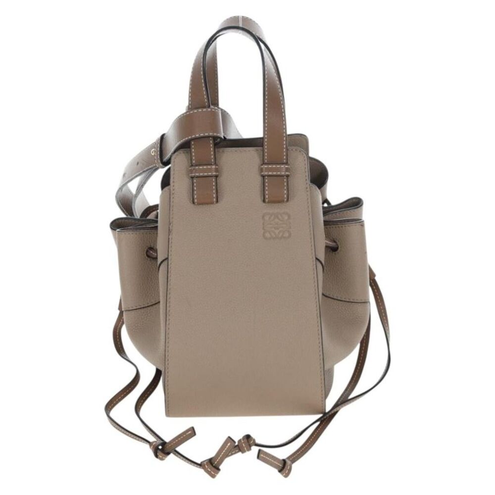 Loewe Hammock Leather Beige Leather Handbag